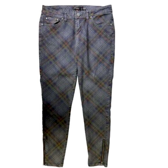 Prana Plaid Ankle Zip Jeans size 0 - Picture 2 of 9